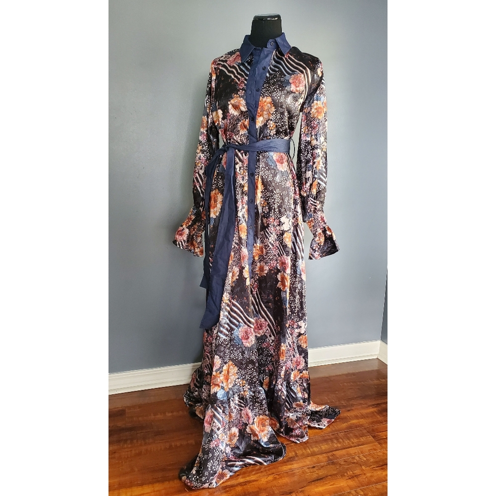 Fall Maxi with Chambray Trim